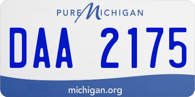 MI license plate DAA2175