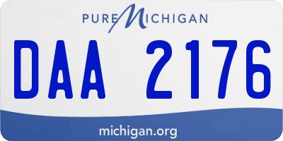 MI license plate DAA2176