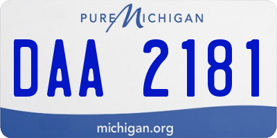 MI license plate DAA2181