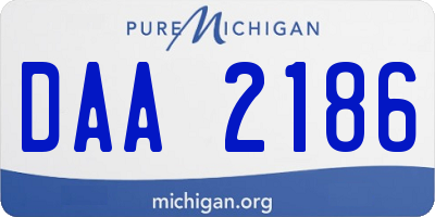 MI license plate DAA2186