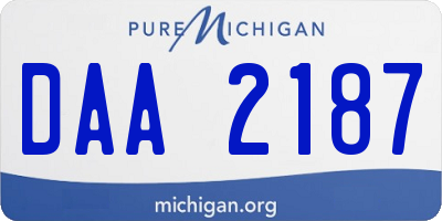 MI license plate DAA2187