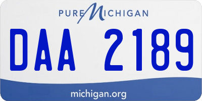 MI license plate DAA2189