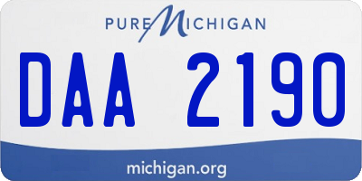 MI license plate DAA2190