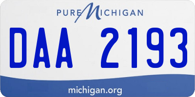 MI license plate DAA2193