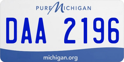 MI license plate DAA2196