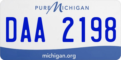 MI license plate DAA2198