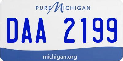 MI license plate DAA2199