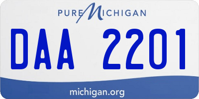 MI license plate DAA2201