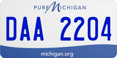 MI license plate DAA2204