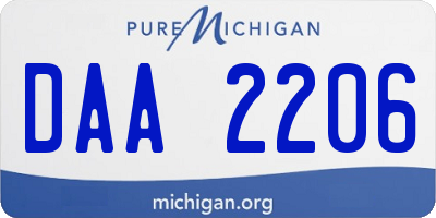 MI license plate DAA2206