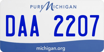 MI license plate DAA2207