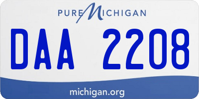 MI license plate DAA2208