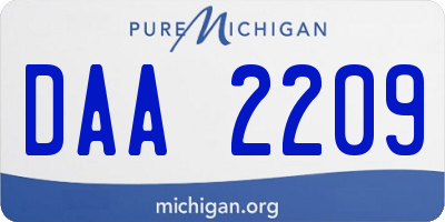 MI license plate DAA2209
