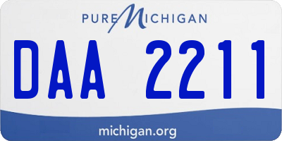 MI license plate DAA2211