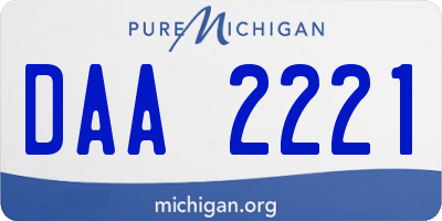 MI license plate DAA2221