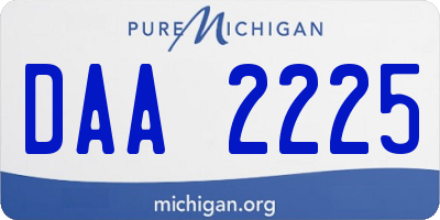 MI license plate DAA2225