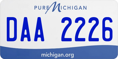 MI license plate DAA2226