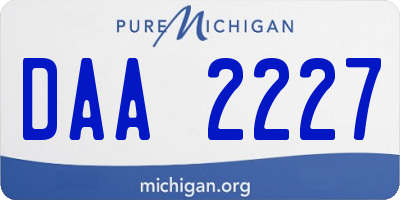 MI license plate DAA2227