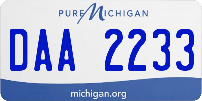 MI license plate DAA2233