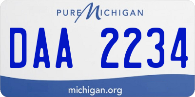 MI license plate DAA2234