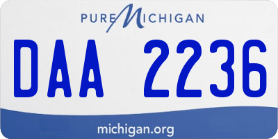 MI license plate DAA2236