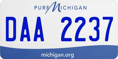 MI license plate DAA2237