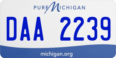 MI license plate DAA2239