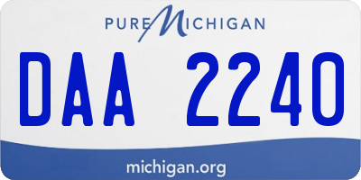 MI license plate DAA2240