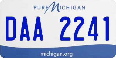 MI license plate DAA2241