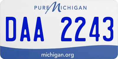 MI license plate DAA2243