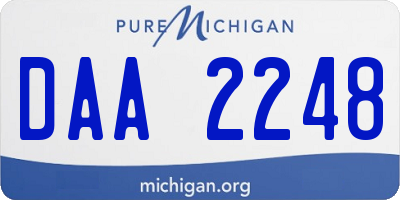 MI license plate DAA2248