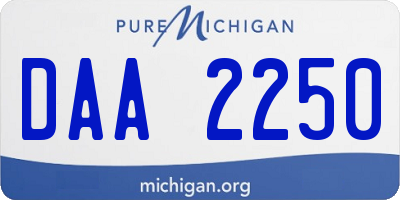 MI license plate DAA2250