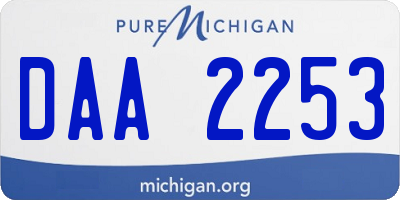 MI license plate DAA2253