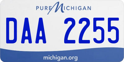 MI license plate DAA2255