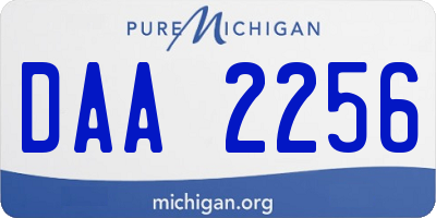 MI license plate DAA2256
