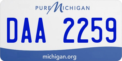 MI license plate DAA2259