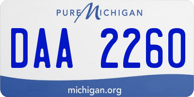 MI license plate DAA2260