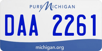 MI license plate DAA2261