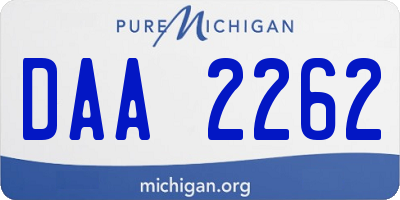 MI license plate DAA2262