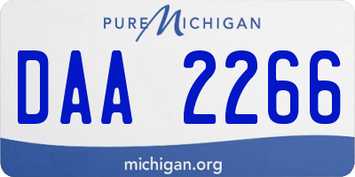 MI license plate DAA2266