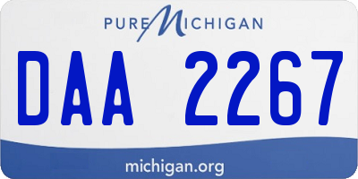 MI license plate DAA2267