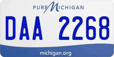 MI license plate DAA2268