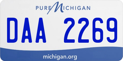 MI license plate DAA2269