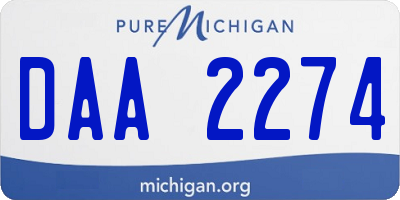 MI license plate DAA2274