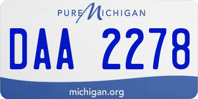 MI license plate DAA2278