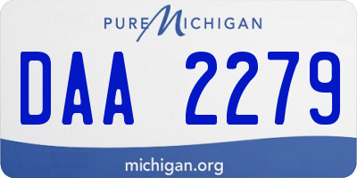 MI license plate DAA2279