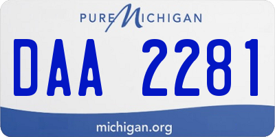 MI license plate DAA2281