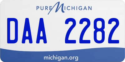 MI license plate DAA2282