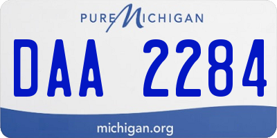 MI license plate DAA2284