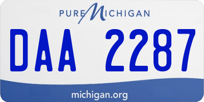 MI license plate DAA2287